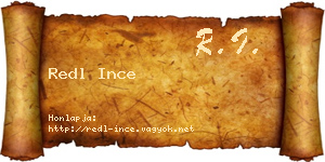 Redl Ince névjegykártya
